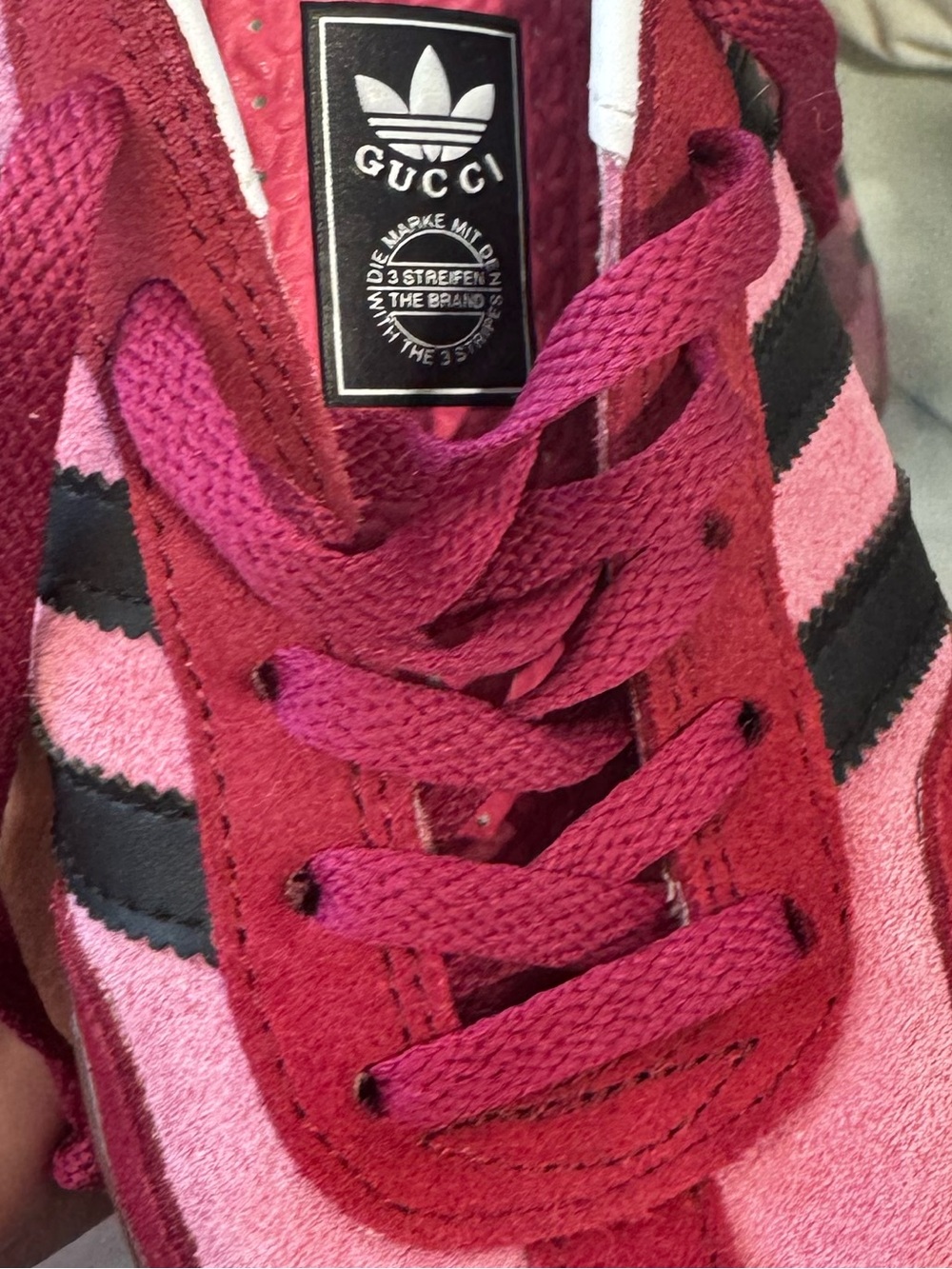Gucci x Adidas Women's Pink Suede Retro Sneaker